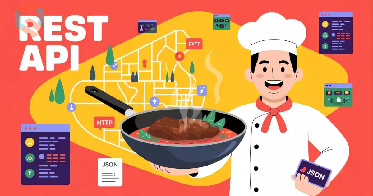 Koki Indonesia masak rendang REST API dengan peta jalan